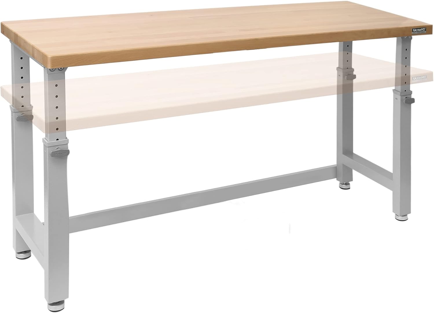 Heavy-Duty Wood Top Workbench, Height Adjustable Desk, 72" Q1859