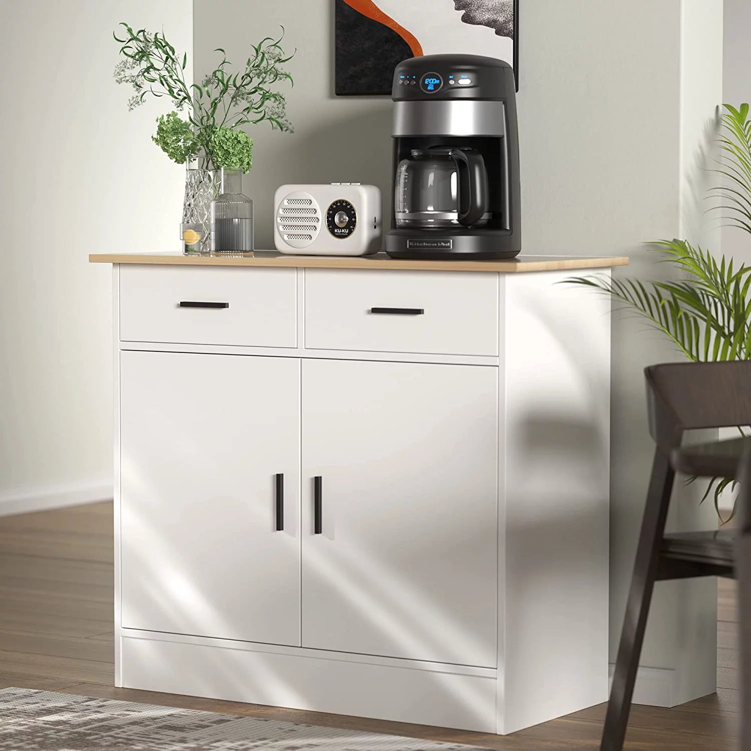 Kitchen Buffet Storage Cabinet with Doors, Drawers and Flexible Shelf S10778
