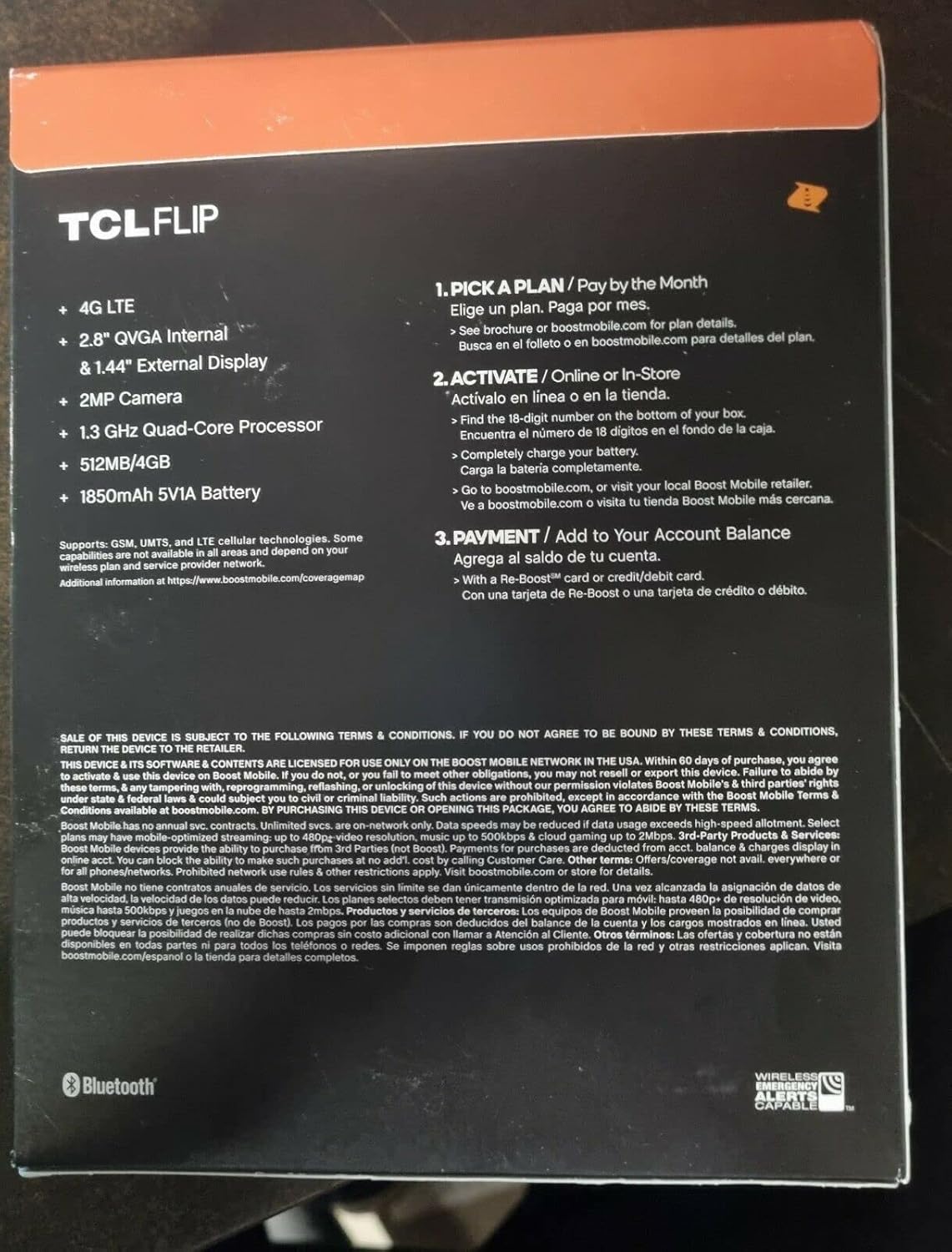 TCL Flip 4G LTE Flip Phone, Black - Prepaid - Carrier Locked V471