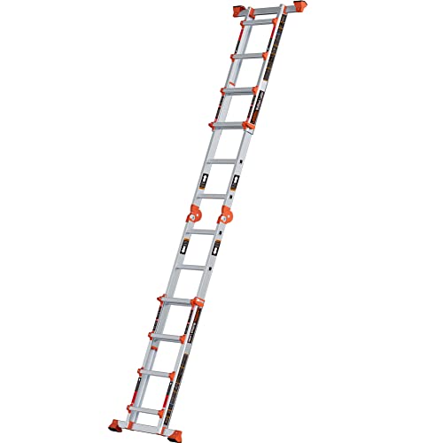 5 Step Multi-Position Ladder, 17 Ft Anti-Slip Aluminum Folding Ladder Q782600