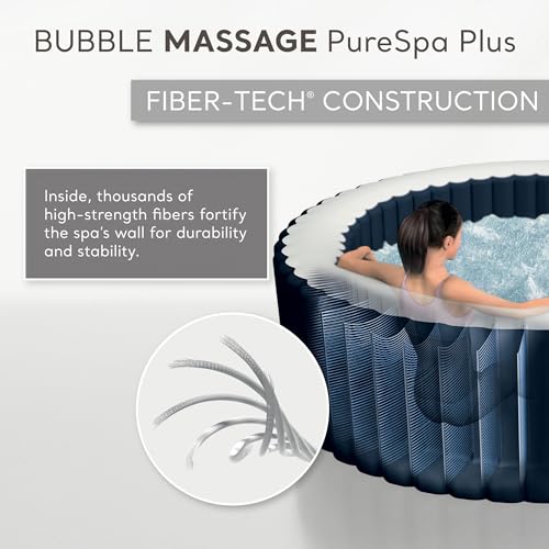 6-Person Bubble Massage Spa Set with Cover, Headrests, and LED Light U47792
