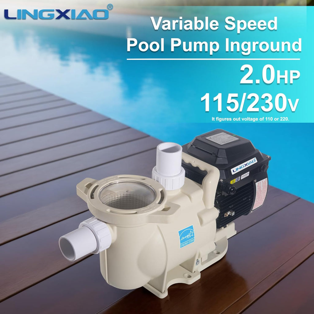 Variable Speed Pool Pump Inground 2HP with Filter Basket M40902