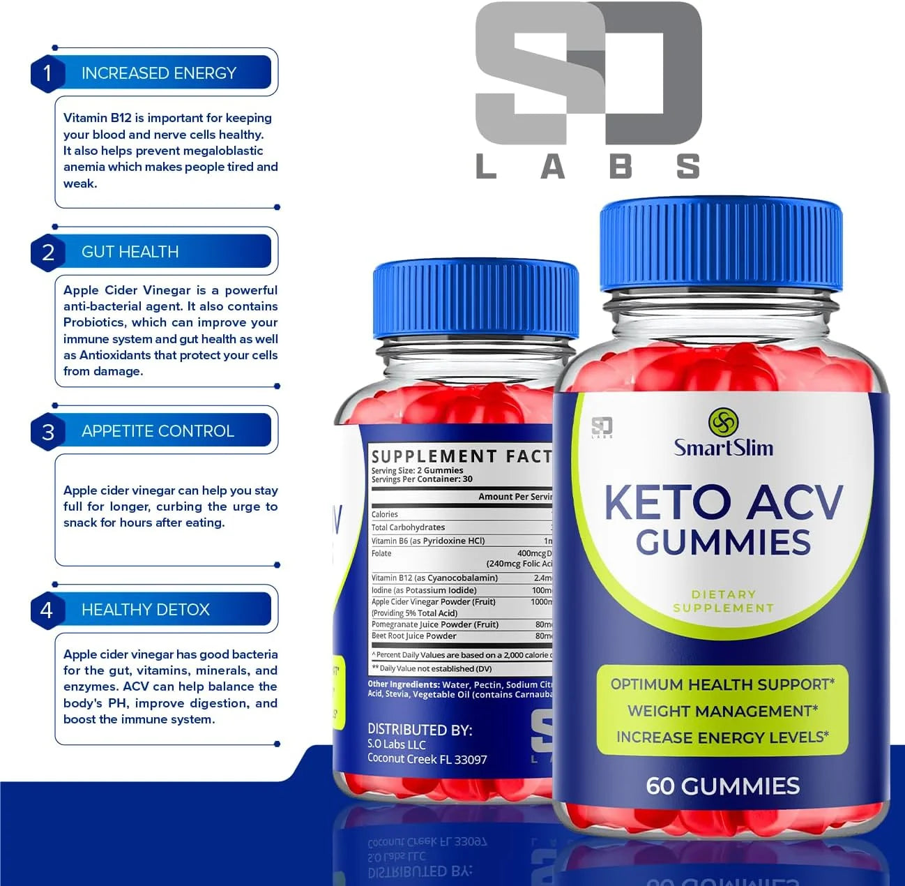 Keto Gummies with Apple Cider Vinegar, 1000mg, Vegan Supplement I913