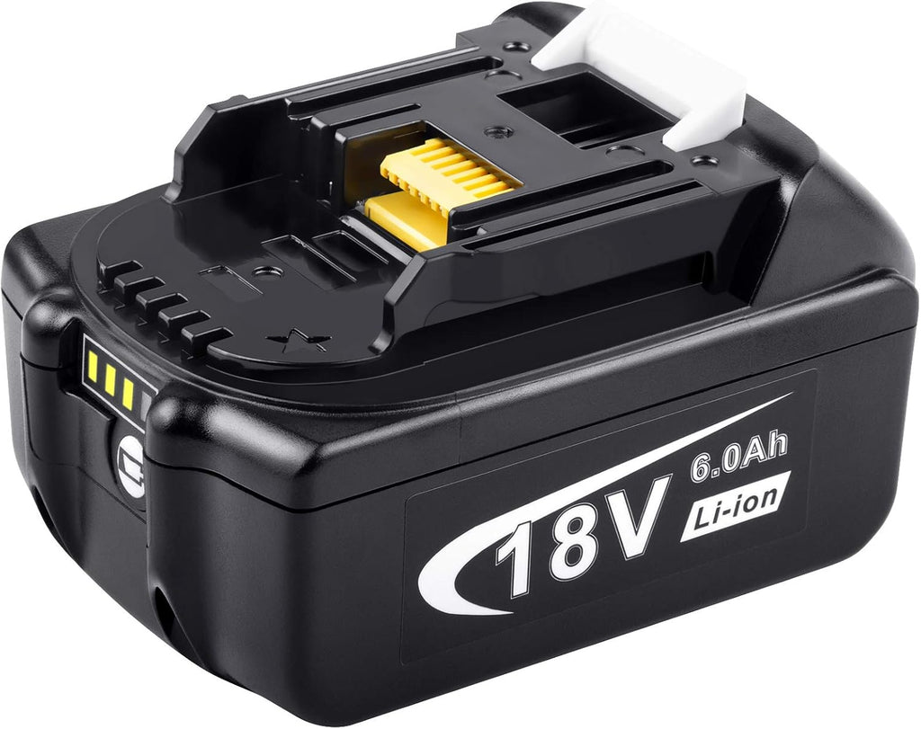 BL1860 18V 6000mAh Lithium Battery Replacement for Makita 18V BL1860B BL1850 BL1840 BL1850B-2 BL1845 BL1830 BL1820 BL1815 LXT-400 Cordless Power Tools Batteries with LED Indicator (1 Pack)
