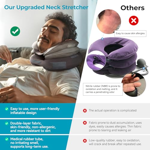 Inflatable Neck Traction Device for Pain Relief, Adjustable for Home Use J200876