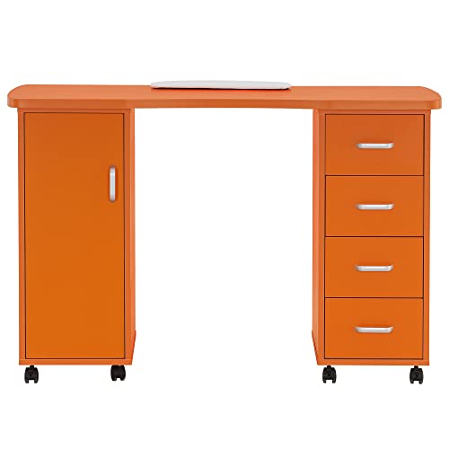 Manicure Table with 4 Drawers and Lockable Wheels A832929