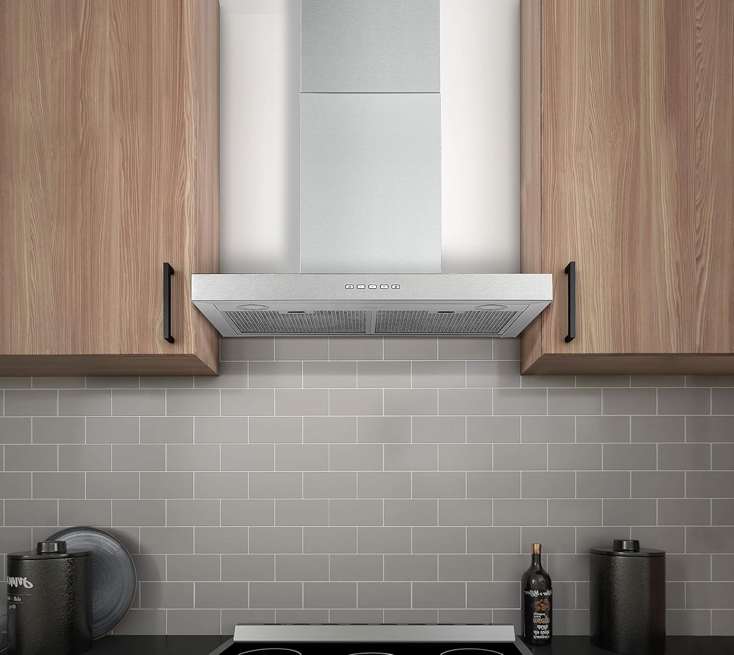 30" 600 CFM Wall-Mounted Convertible Range Hood with LED Lights, Stainless Steel L43773