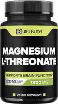 Magnesium L-Threonate Capsules with 12% Purified - 1800Mg - 90 Capsules - Providing 216mg Elemental Magnesium L-Threonate