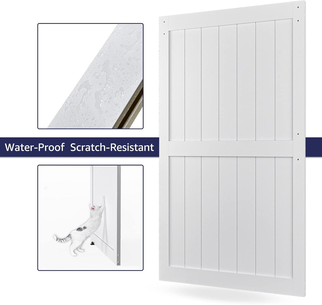 Sliding Barn Door with Hardware Kit, White, H-Frame B901