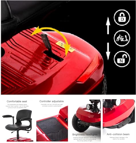 4 Wheel Mobility Scooter for Seniors, 400 lbs, Foldable Travel Scooter with Basket M322