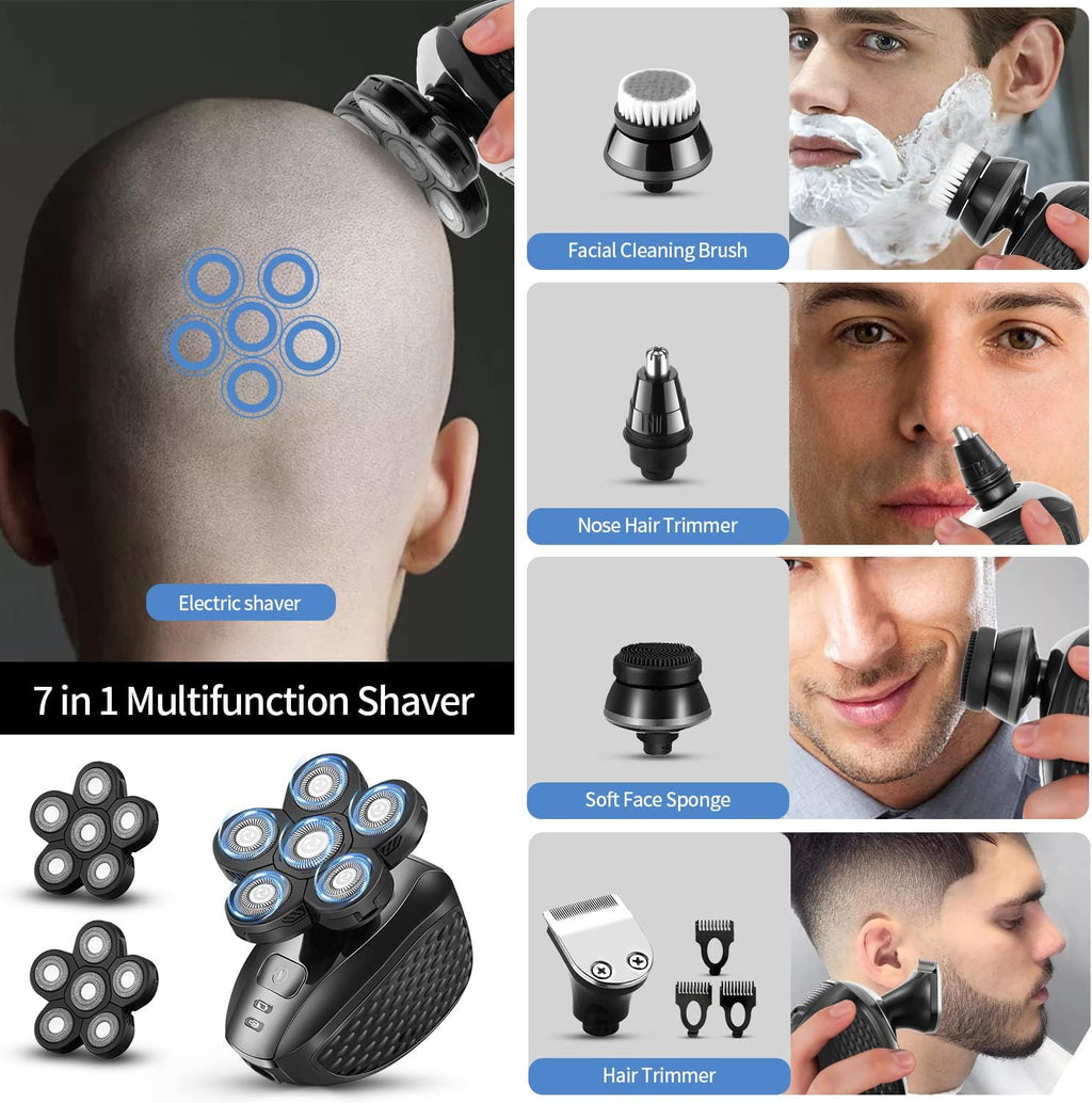 6D Electric Shaver for Bald Men, Rotary Head, Rechargeable, Wet & Dry M77487