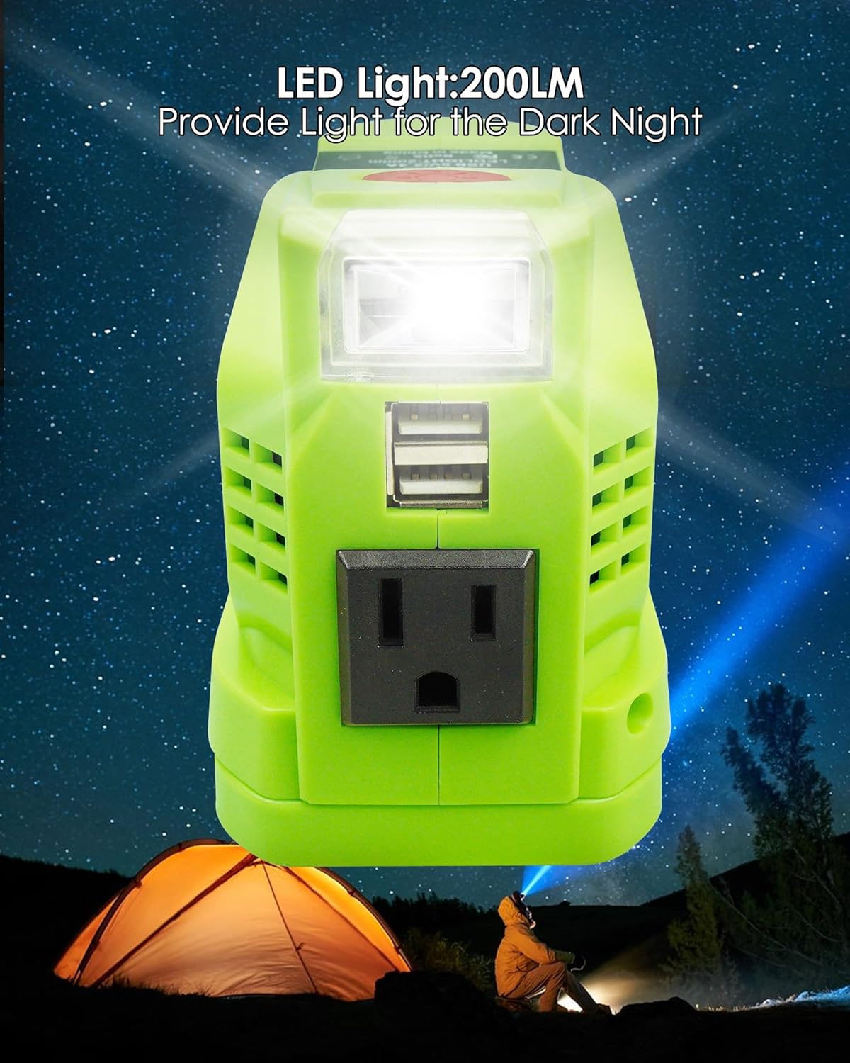 150W Portable Power Inverter for 18V Lithium Battery with AC and USB Outlets X3842