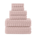 Elegant Comfort Luxury 6-Piece 100% Turkish Cotton Jacquard Braided Textured Premium Hotel Quality Towel Set– Soft and Absorbent, includes 2 Bath Towels, 2 Hand Towels and 2 Washcloths, Black