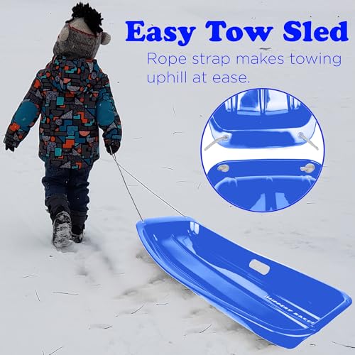 Toddler Snow Sled with Pull Rope and Handles - 35 Inch, 2 Pack X688