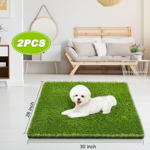 2 Pack 26"x30" Reusable Dog Grass Pee Pads with Drainage Holes U9354