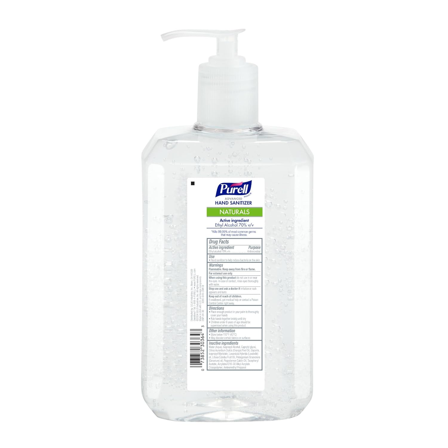 Hand Sanitizer with Plant-Based Alcohol, Citrus Scent, 1 Liter Pump Bottle Y793642