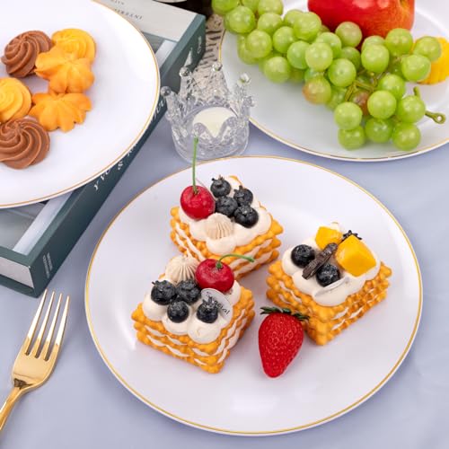 Gold Plastic Plates 9 Inch Disposable Dinner Plates for Party K678148