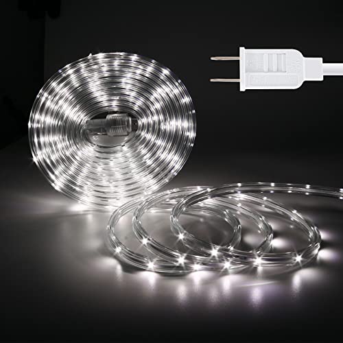 33ft Flat Flexible LED Rope Lights, Color Changing RGB Strip Light with Remote Control, 8 Colors Multiple Modes, Plug in Novelty Light, Connectable and Waterproof for Home Kitchen Indoor Outdoor Use…