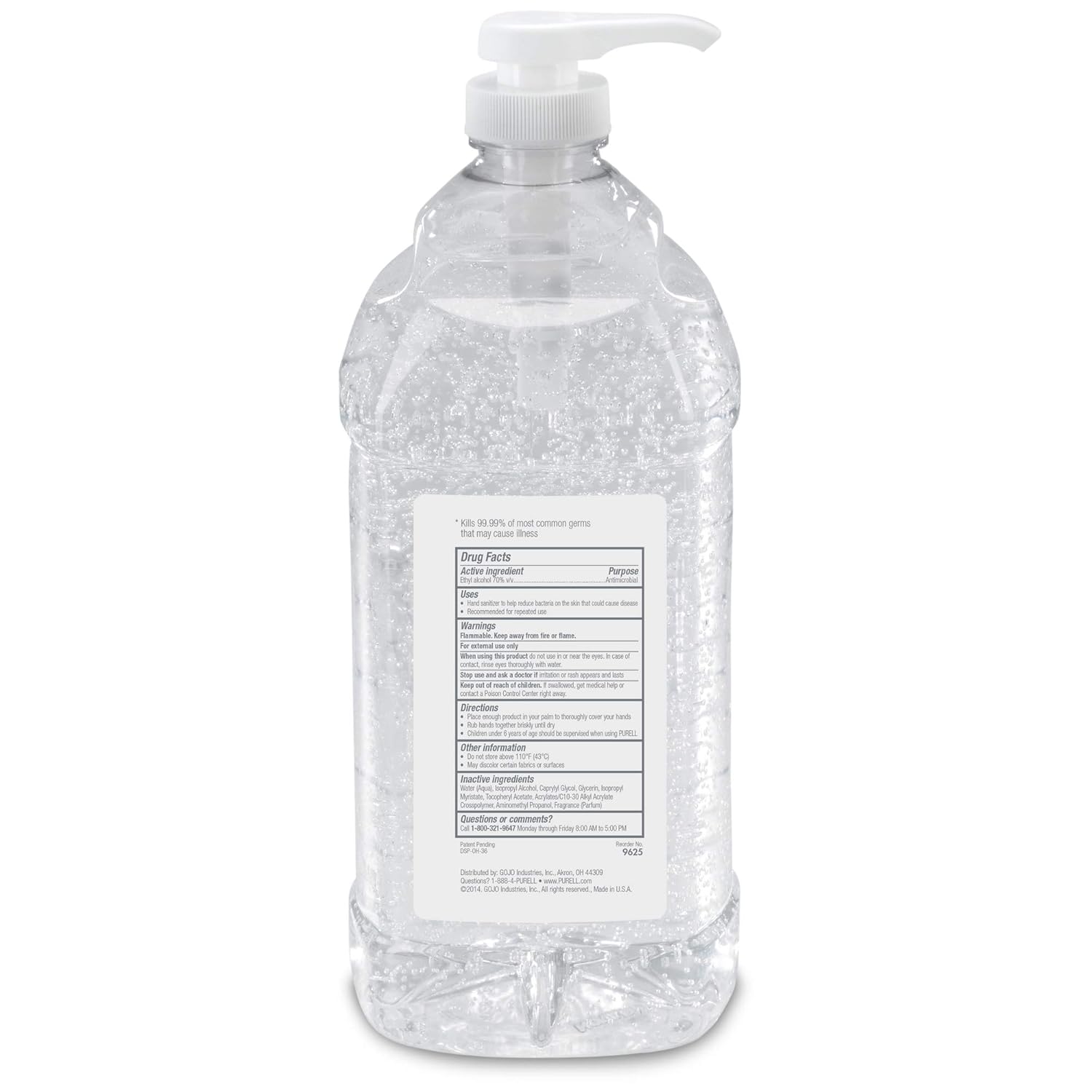 Hand Sanitizer Refreshing Gel, Clean Scent, 2-Liter Pump Bottle K199