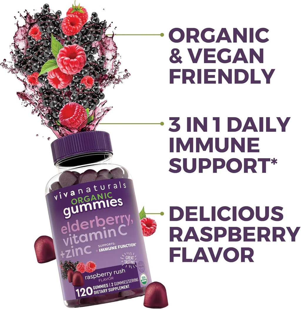 Elderberry Gummies with Zinc and Vitamin C for Immune Support U6354