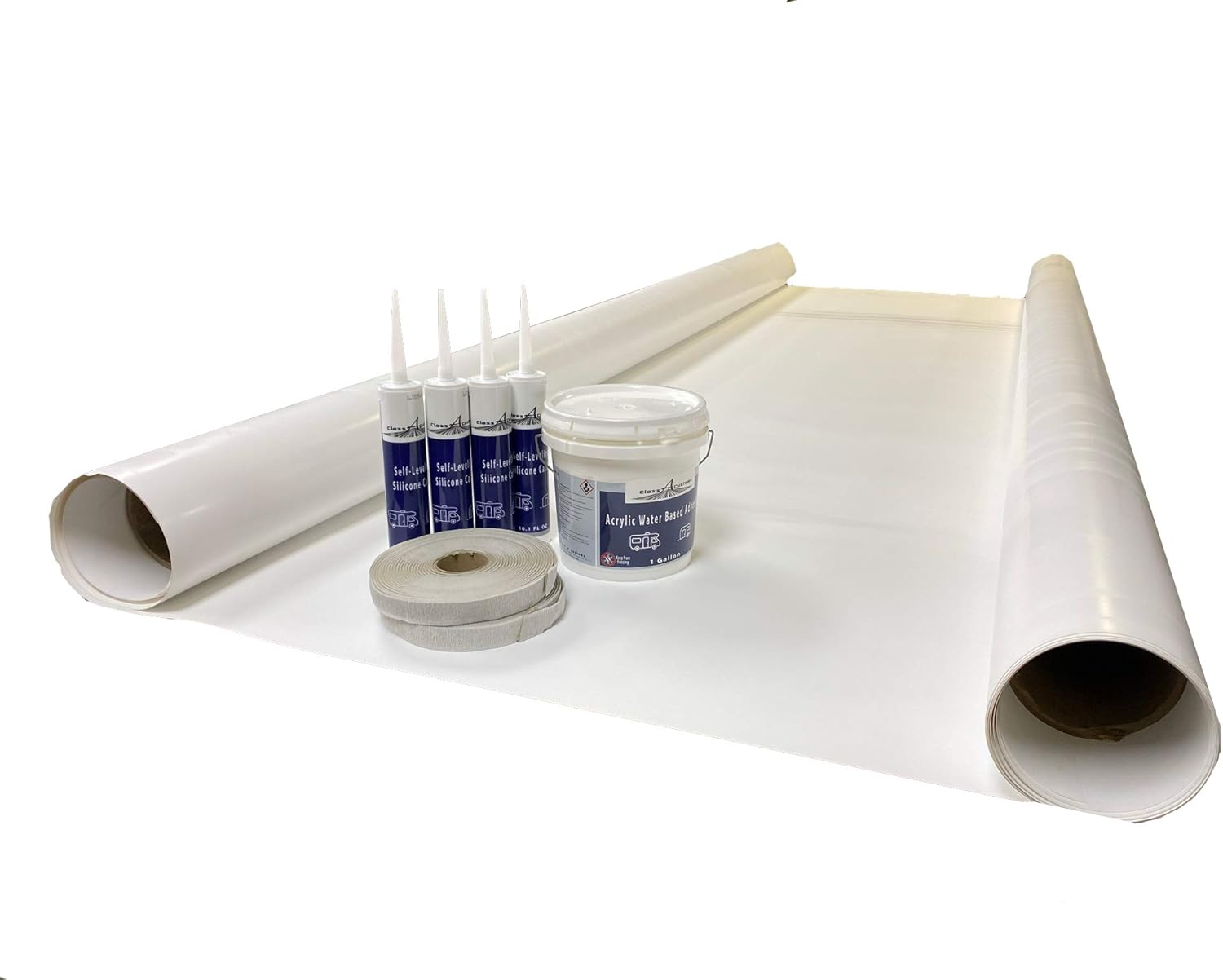 Class A Customs TPO RV Rubber Roof Kit | 9.5 ft Wide X 20 ft Long | RV Rubber Roof Membrane Kit | RV Camper Trailer Rubber Roof Repair