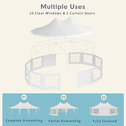 White Wedding Tent 29x23ft with Removable Sidewalls M73038