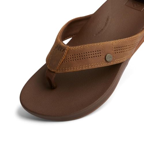 Men's Leather Flip Flop with Cushion Footbed E88429