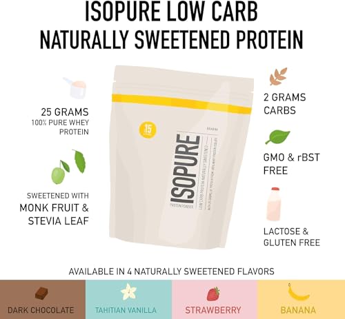 Whey Protein Isolate Powder, Chocolate, 25g Protein, Low Carb, 14 Servings Q9518