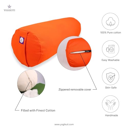 Round Cotton Yoga Bolster for Back Support S518696