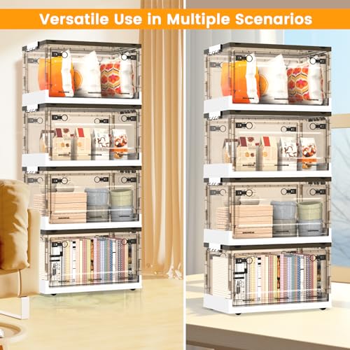 Foldable Storage Bins with Lids and Wheels M4456