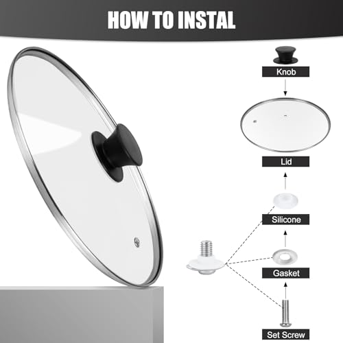 Tempered Glass Pot Lid 10 Inch for Skillets, Pots and Wok V980