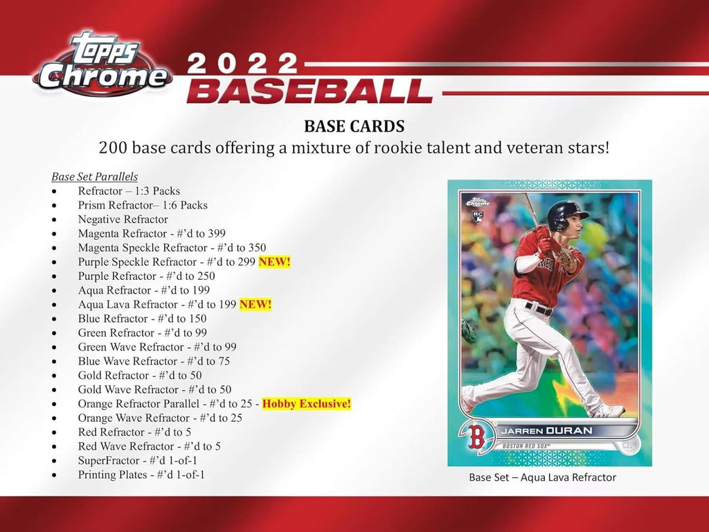 2022 Topps Chrome Baseball Mega Box 10 Exclusive X-Fractor Parallels I550444