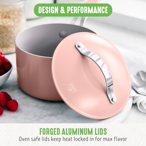 Ceramic Nonstick Cookware Set, 10-Piece Pots & Frying Pans, PFAS-Free, Oven Safe P723062