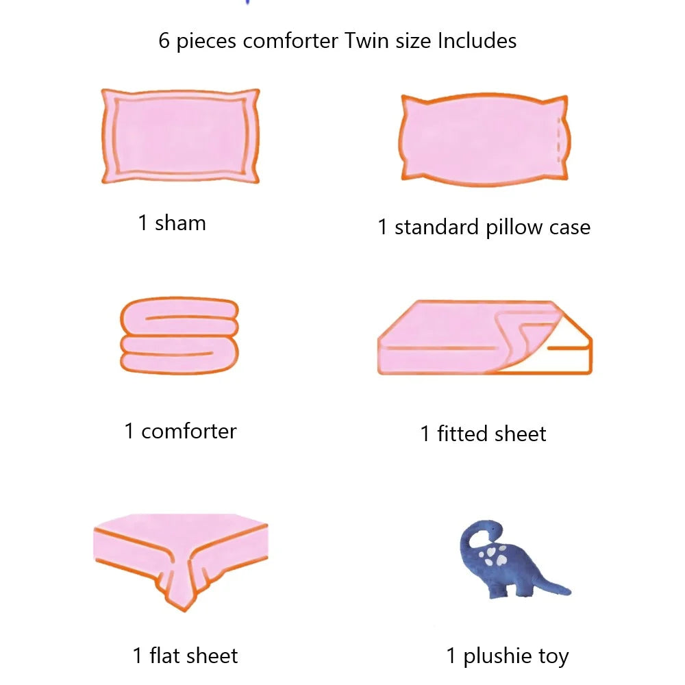 Twin zebra pink comforter and sheet set for kids H7908