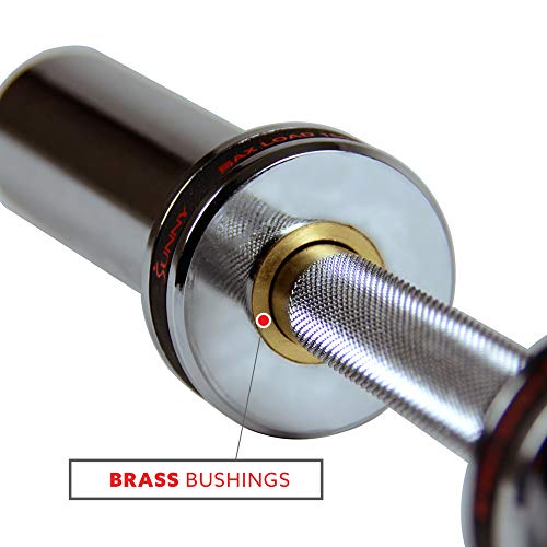 Olympic Barbell Bar with Locking Collars, 20" Heavy Duty Dumbbell Handle E257