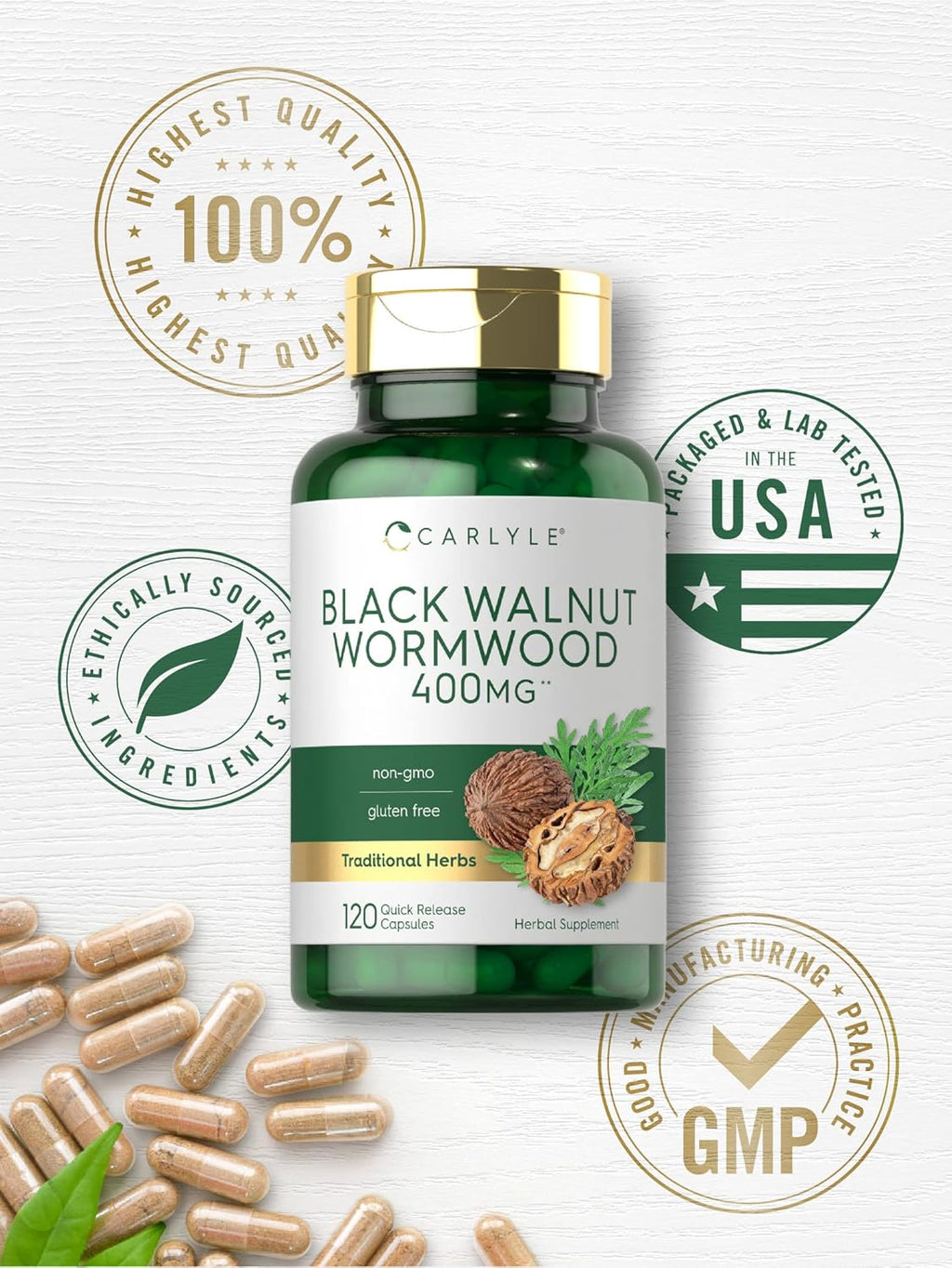 Black Walnut Wormwood Herbal Complex, 120 Capsules N251