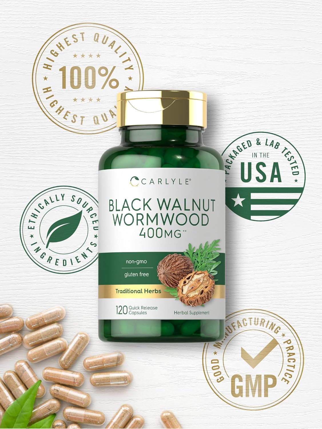 Black Walnut Wormwood Herbal Complex, 120 Capsules N251