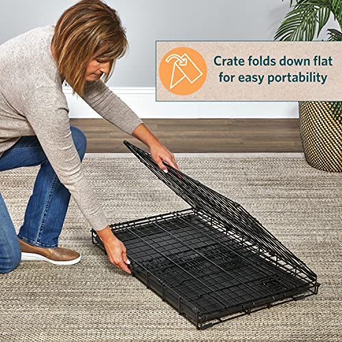 Folding Metal Dog Crate with Divider Panel and Leak-Proof Pan J64110