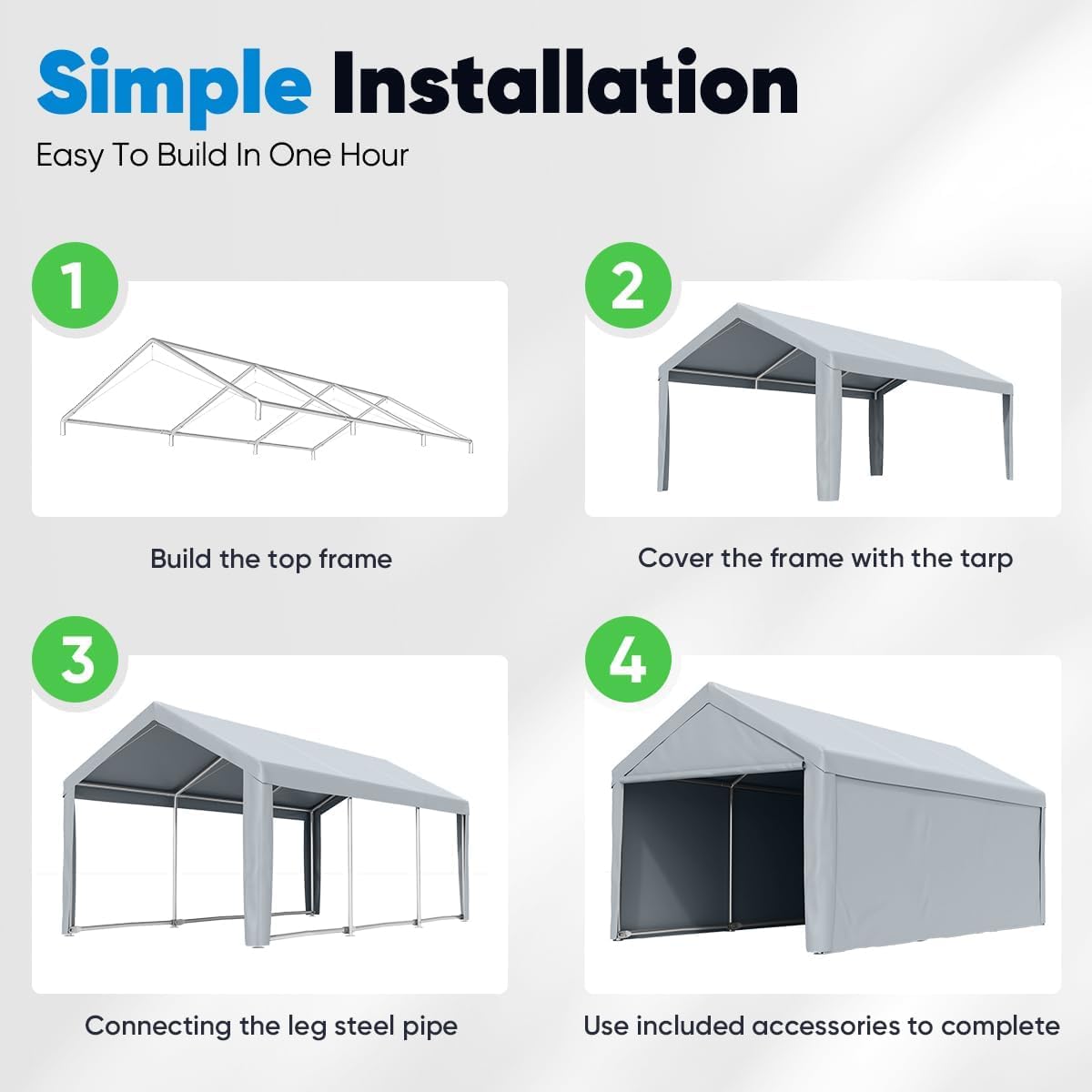 Heavy Duty Carport Car Canopy Galvanized Car Shelter Boat Shelter G134