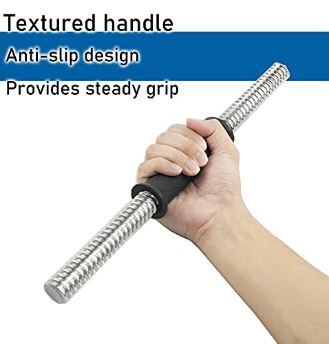 Adjustable Dumbbell Bar Handles with Rubber Grip, 32/35/40cm, Pair B2545