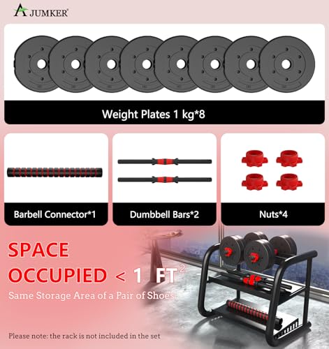 Adjustable Dumbbells Set, 20LBS Barbell for Home Gym Workout K53646