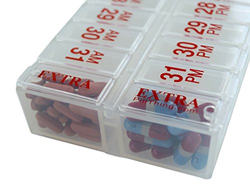 Monthly AM/PM Pill Organizer Set with Stay-Tight Lids, BPA Free C923