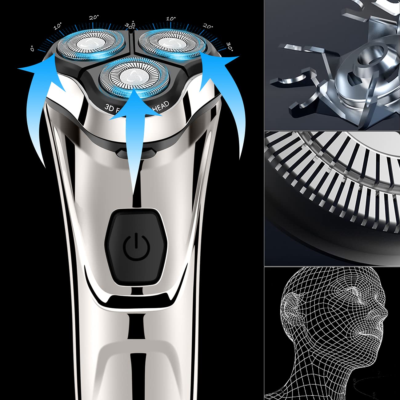Electric Razor for Men with Pop-up Trimmer, Wet & Dry Cordless U250