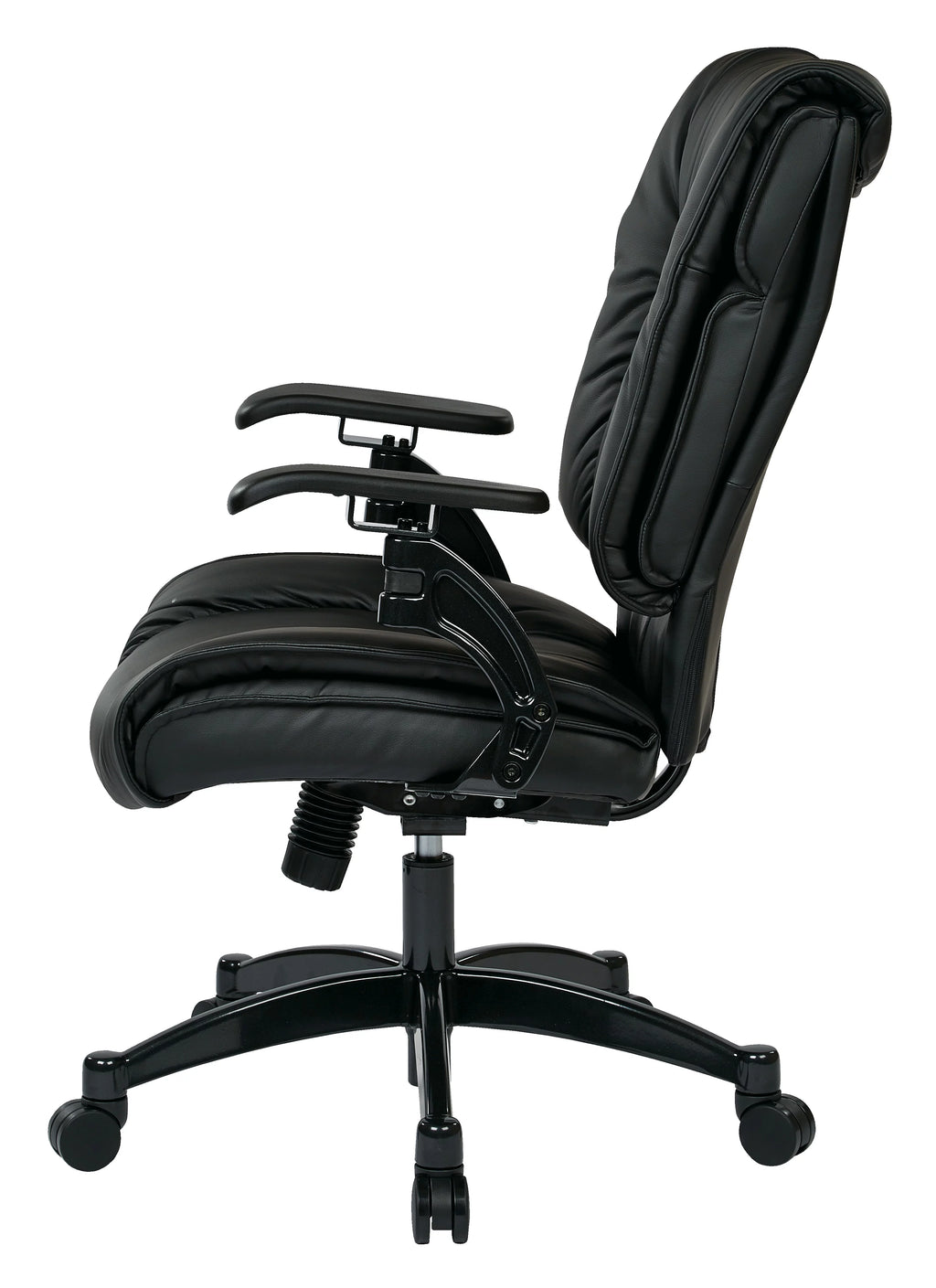 Black Bonded Leather Conference Chair with Cantilever Arms A14323