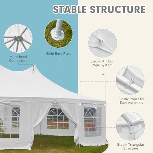 White Wedding Tent 29x23ft with Removable Sidewalls M73038