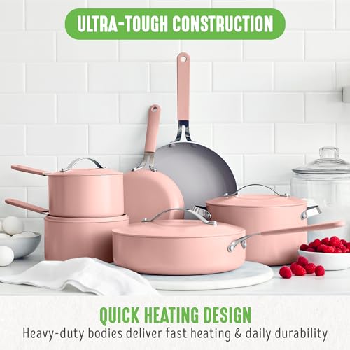 Ceramic Nonstick Cookware Set, 10-Piece Pots & Frying Pans, PFAS-Free, Oven Safe P723062