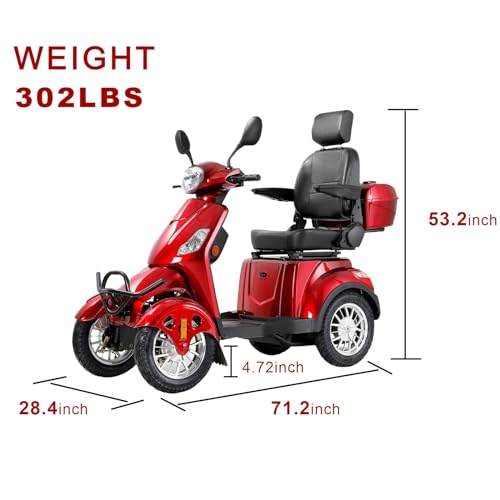 Heavy Duty All Terrain Mobility Scooter for Seniors, 500lbs Capacity, 40 Mile Range G73926