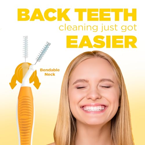 Interdental Brushes for Tight Teeth, Plaque Removal, Safe for Braces, 10ct (4Pk) U6214