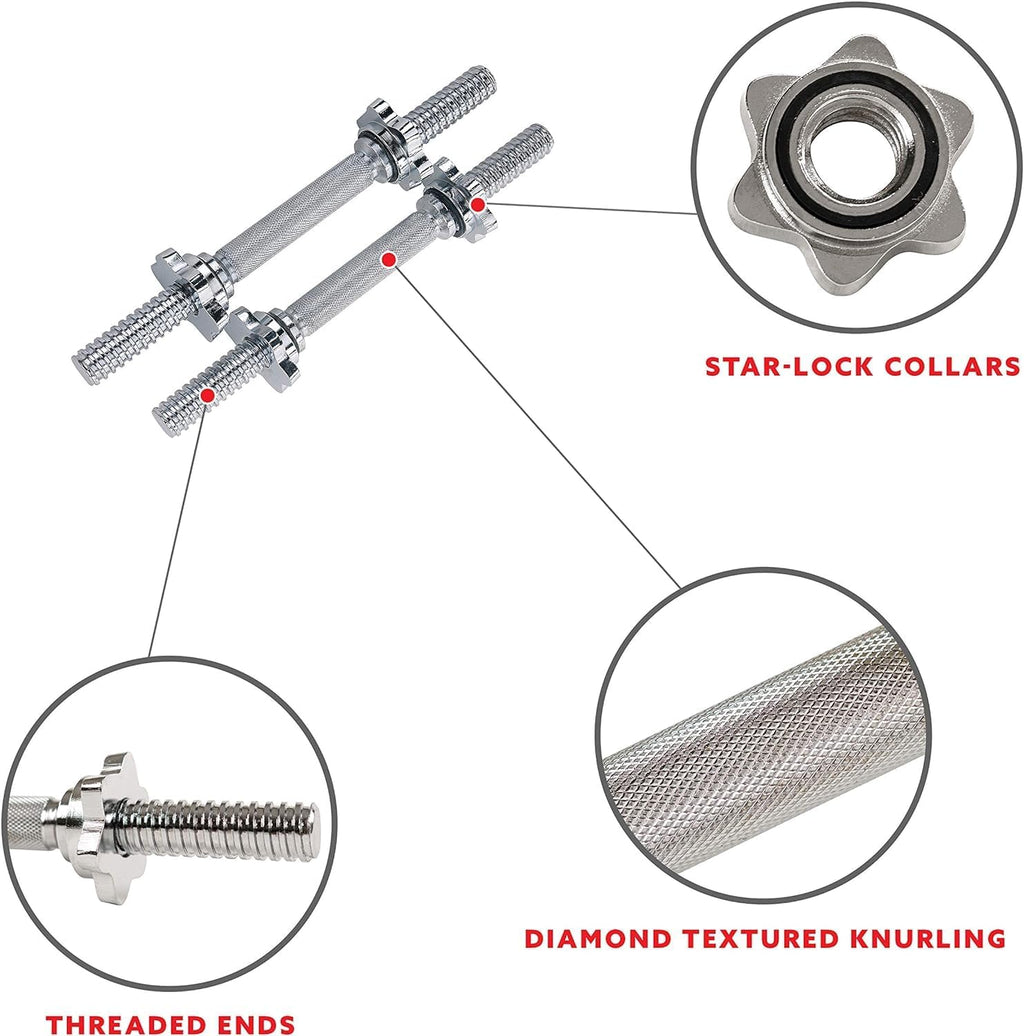 14" Threaded Chrome Dumbbell Bar Pair C560465
