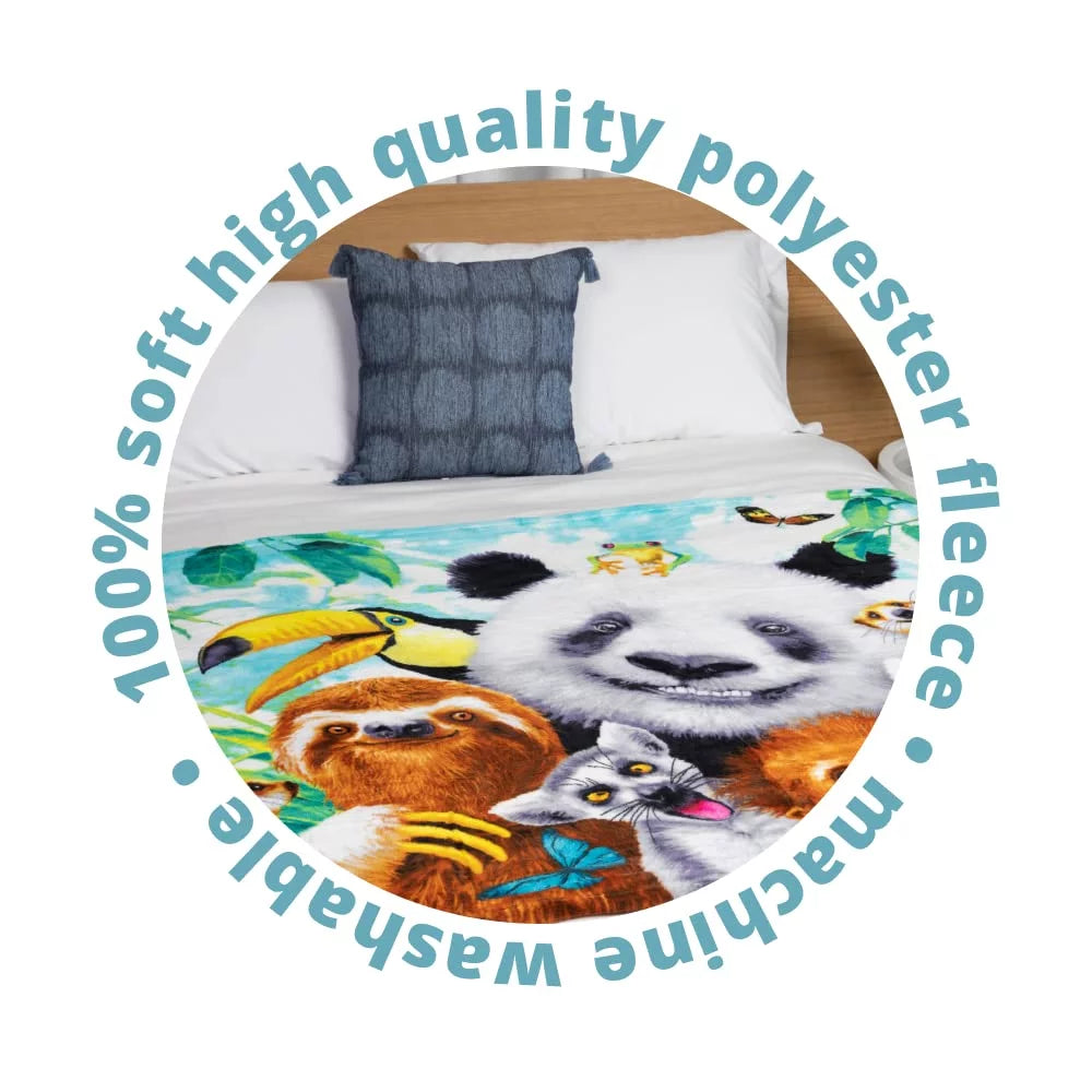 Zoo Animals Super Soft Plush Fleece Throw Blanket J3515